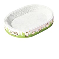 Lit à gratter pour chat en carton ondulé ovale, durable, pour chats d'intérieur