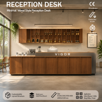 Bureau d'accueil moderne et minimaliste haut de gamme, comptoir d'accueil personnalisable pour hôtel et service d'entreprise