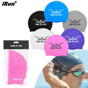 Gorro de Natación de Silicona sin Costuras de Color Puro Personalizado <span class=keywords><strong>IRun</strong></span>, Logotipo Impreso Personalizado, Gorro de Natación Profesional Impermeable - Product Image 1