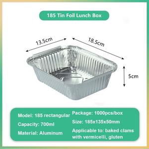 Contenedor Rectangular desechable para alimentos de papel de aluminio, fiambrera de papel de estaño, caja de embalaje para llevar para almacenamiento de comidas - Product Image 4