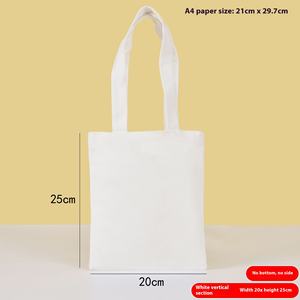 กระเป๋าช็อปปิ้งผ้าใบผ้าฝ้ายสีแดงลายการ์ตูนแบบพกพาของขวัญเปล่าสีขาวสไตล์ชนเผ่า DIY - Product Image 2