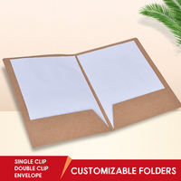 Carpeta de presentación personalizada Carpetas de archivos respetuosas con el medio ambiente Logotipo personalizado Papel Kraft Logotipo en relieve Material de papel grueso Tamaño A4