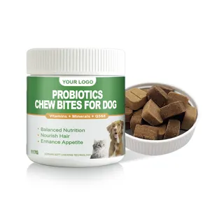 อาหารเสริมเพื่อสุขภาพทางเดินอาหารในลำไส้ของลำไส้โปรไบโอติกเคี้ยวกัดสำหรับสุนัข