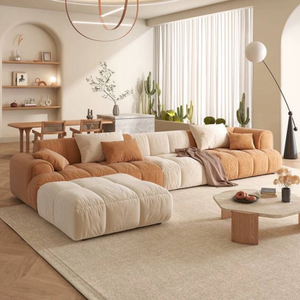 French Cream Modern <strong>Funky</strong> Living Room Orange Cloud Couch <strong>Sofa</strong> Modul - Product Image 1