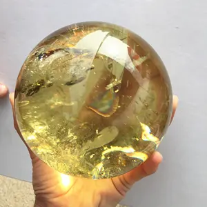 Boule de quartz naturel jaune, 1 pièce, pierre en citrine, sphère de cristal de guérison, vente en gros