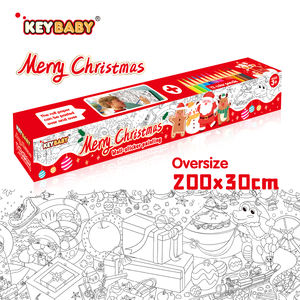 Kit <span class=keywords><strong>de</strong></span> peinture murale autocollante Keybaby avec <span class=keywords><strong>livre</strong></span> <span class=keywords><strong>de</strong></span> coloriage, 12 crayons <span class=keywords><strong>de</strong></span> couleur, décoration amusante pour Noël et les fêtes, papier à colorier pour enfants et adolescents - Product Image 4