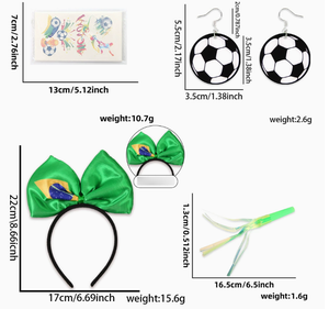 Wholesale 2026 Soccer Match Mexican Male Fan Set Decoration Men's and <strong>Women's</strong> Football Fans Cheering Set National Headband Badge - Product Image 4