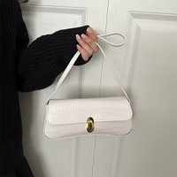 Nouveau sac bandoulière simple style sous le bras printemps-été, doublure en polyester de luxe, chaînes tendance pour filles et femmes