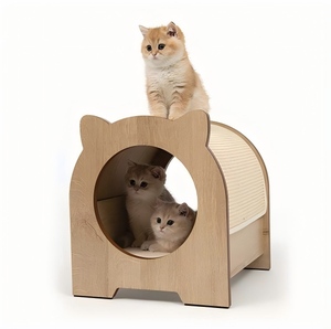 2025 Cama grande moderna para gatos con escondite de madera MDF, el mejor <span class=keywords><strong>juguete</strong></span> de cama rascadora para gatos de Sisal para gatitos, Idea de regalo de Navidad - Product Image 2