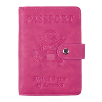 Funda de Pasaporte de Cuero Sintético Encerado de Alta Calidad, Portadocumentos de Viaje con Bolsillo con Botón, Logotipo Personalizado, Estilo Vintage, para Tarjetas de Crédito