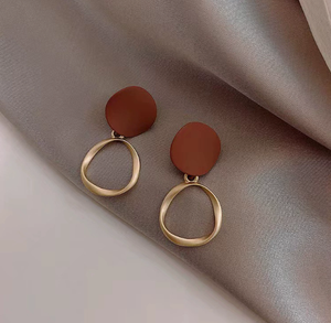 Gold Plated Square <b>Stud</b> <b>Earrings</b> Geometric Chunky Ear <b>Studs</b> for Women Party Wedding Gift - Product Image 3
