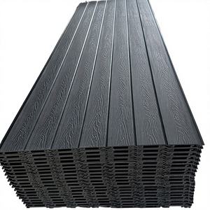 แผ่นผนัง WPC สีดำ ทนรังสียูวี ลายเส้นและลายตาราง แผ่นผนังคอมโพสิต ทันสมัย ป้องกันควัน สำหรับอาคารบ้านพักอาศัยภายนอก - Product Image 1