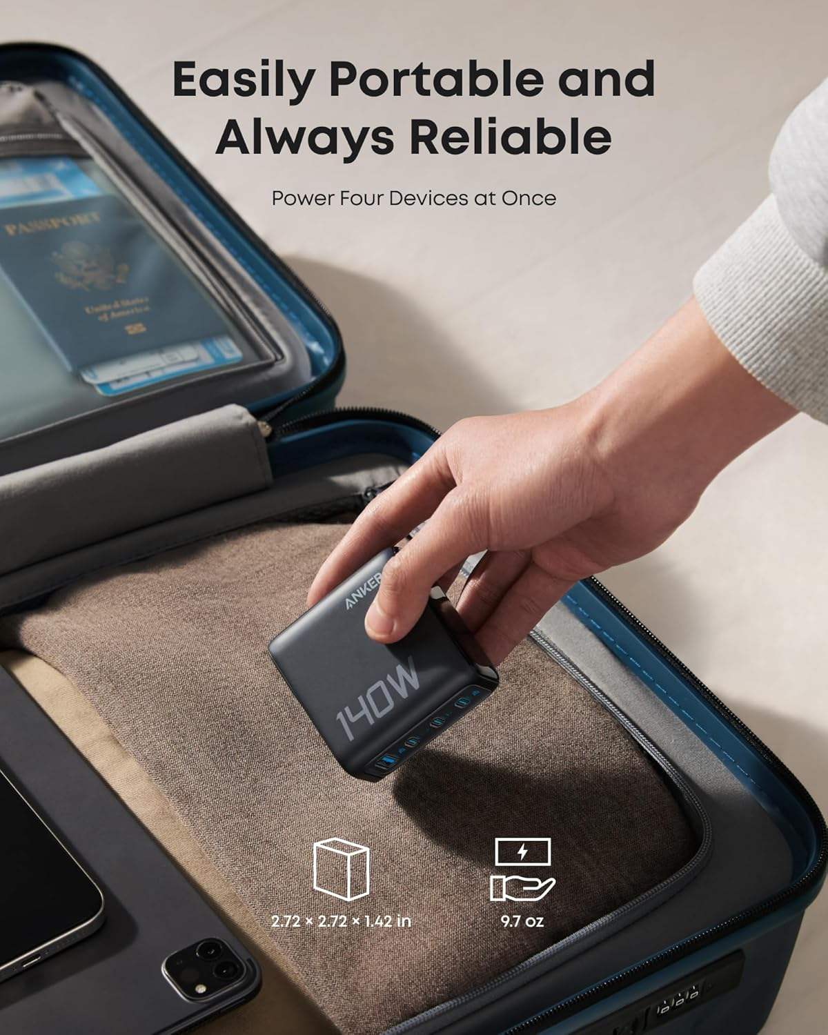 Anker Zolo 140W USB-C充電器,ラップトップ充電器,4ポートマルチ