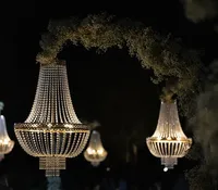 4 lustres en métal doré pour mariage, événements de luxe, scène, lumières décoratives de taille moyenne, économie d'énergie, pour toile de fond