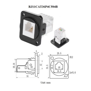 D loại Chassis Bảng điều chỉnh tường vít núi RJ11 Cat3 RJ45 CAT5e CAT6 cat6A nối mô-đun Kẽm hợp kim hàn miễn phí Adapter Coupler - Product Image 3