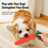 En stock Jouet pour animaux de compagnie en corde de coton en forme de carotte, jouet à mâcher durable pour chien, corde à mâcher tressée à nœuds pour la dentition et anti-ennui - Vente en gros personnalisée