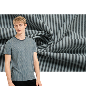 3#16*16 Heather Grey <strong>Striped</strong> Polyester-Spandex <strong>Elastic</strong> <strong>Fabric</strong>-80% Polyester 20% Spandex, Skin-friendlySport Top <strong>Fabric</strong> - Product Image 1