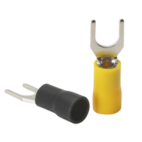 Connecteur de câble de type fourche/patin isolé à sertir à froid en laiton de haute qualité, multicolore (rouge, bleu, jaune, noir)
