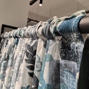 Cortina de lino con estampado para decoración del hogar, cortina opaca personalizada de fábrica para sala de estar y dormitorio, superventas - Product Image 5