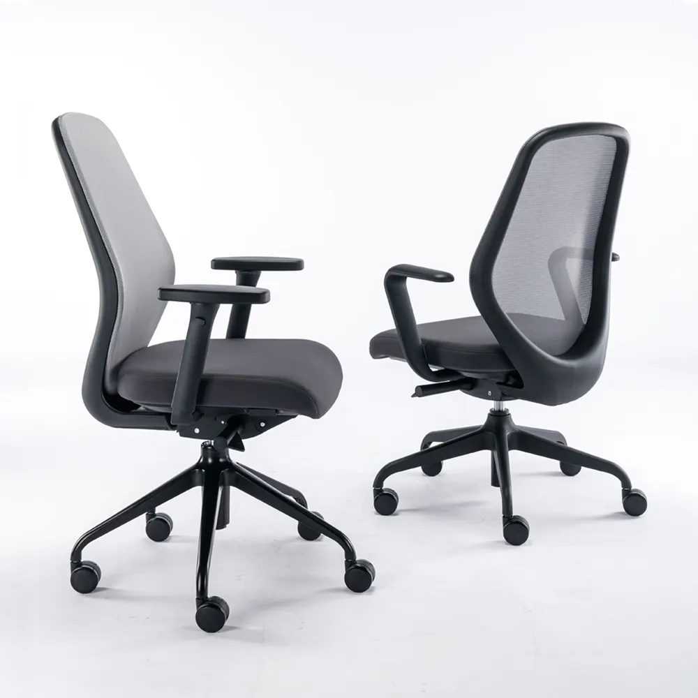 OMNI BIFMA Commercial Office Chair with Contoured Seat Back 4D Armrests and Adjustable Lumbar Rest