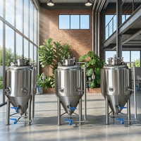 Fermenteur conique en acier inoxydable 50L 100L 200L pour brassage artisanal de bière à domicile