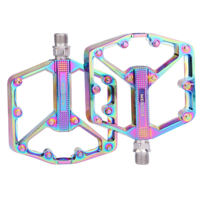 Pedales de Bicicleta Universales Zhuifeng de Aleación de Aluminio Ultraligeros, Antideslizantes, con Rodamientos QS-<span class=keywords><strong>BBP</strong></span>-01 para Bicicletas de Montaña y Carretera - Negro/Arcoíris - Product Image 1