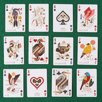 Cartes à jouer Zoe North American Birds - Cartes de jeu rectangulaires standard en papier dans une boîte en carton