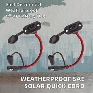 Connecteur solaire mural SAE étanche mâle/femelle 2P 10A 250V en cuivre et ABS avec cordon de déconnexion rapide - Product Image 2