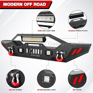 Front Bumper Compatible with <strong>Jeep</strong> Wrangler JK JL &amp; Gladiator JT 2007-2024, Offroad Full Width Bumper with <strong>Winch</strong> Plate - Product Image 2