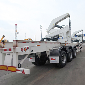 נגרר פלדה להובלת מכולות 20-45 רגל עם הרמה צידית ומעמיס למשאיות סמי-טריילר - Product Image 6