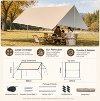 Bâche de camping anti-UV imperméable, auvent pare-soleil portable, abri de plage léger, bâche de pluie pour hamac d'extérieur, randonnée et pique-nique