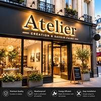Enseigne LED 3D rétroéclairée en acrylique pour lettres, enseigne commerciale, logo, signalétique extérieure pour magasin