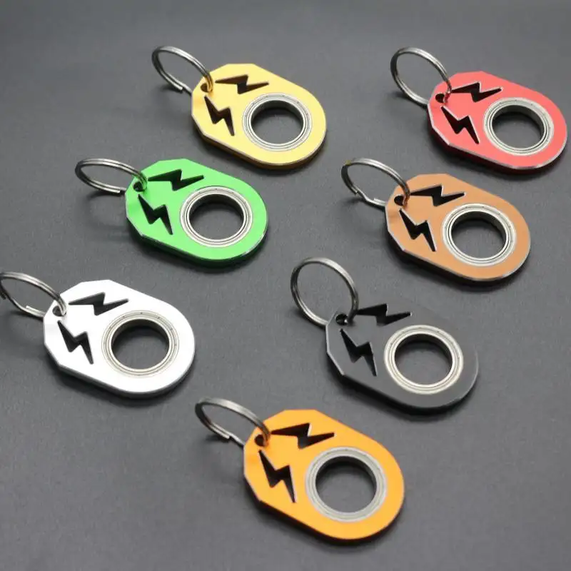 Phù hợp với Key Fidget Keychain Spinner Thủy Triều mát mẻ chơi có thể được món quà DIY Led Anime sét Spinner Móc Khóa