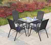 Chaise de salle à manger et de loisirs empilable en acier, résistante aux intempéries, pour extérieur, restaurant, villa, hôtel, patio, jardin, balcon