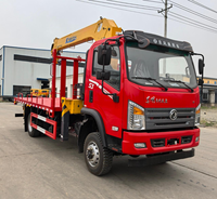 Camion grue articulée Dongfeng 4x4 à traction intégrale, capacité de levage de 5 tonnes, grue à flèche articulée à 4 sections, hauteur de levage de 13 m