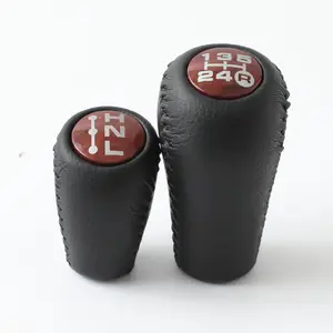 Car Gear Shift Knob Stick Shifter Carbon Fiber Style Leather Lever Hand  Ball Fit for Land