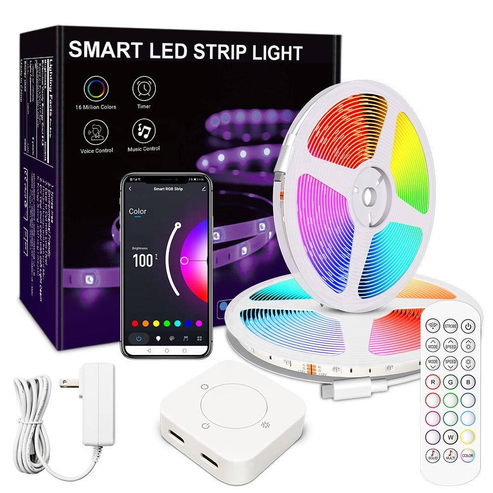 LED Christmas Lights TUYA Wifi RGB LED Light Strips With Remote 5M RGB Wifi LED Strip Light Waterproof Work With Google Home