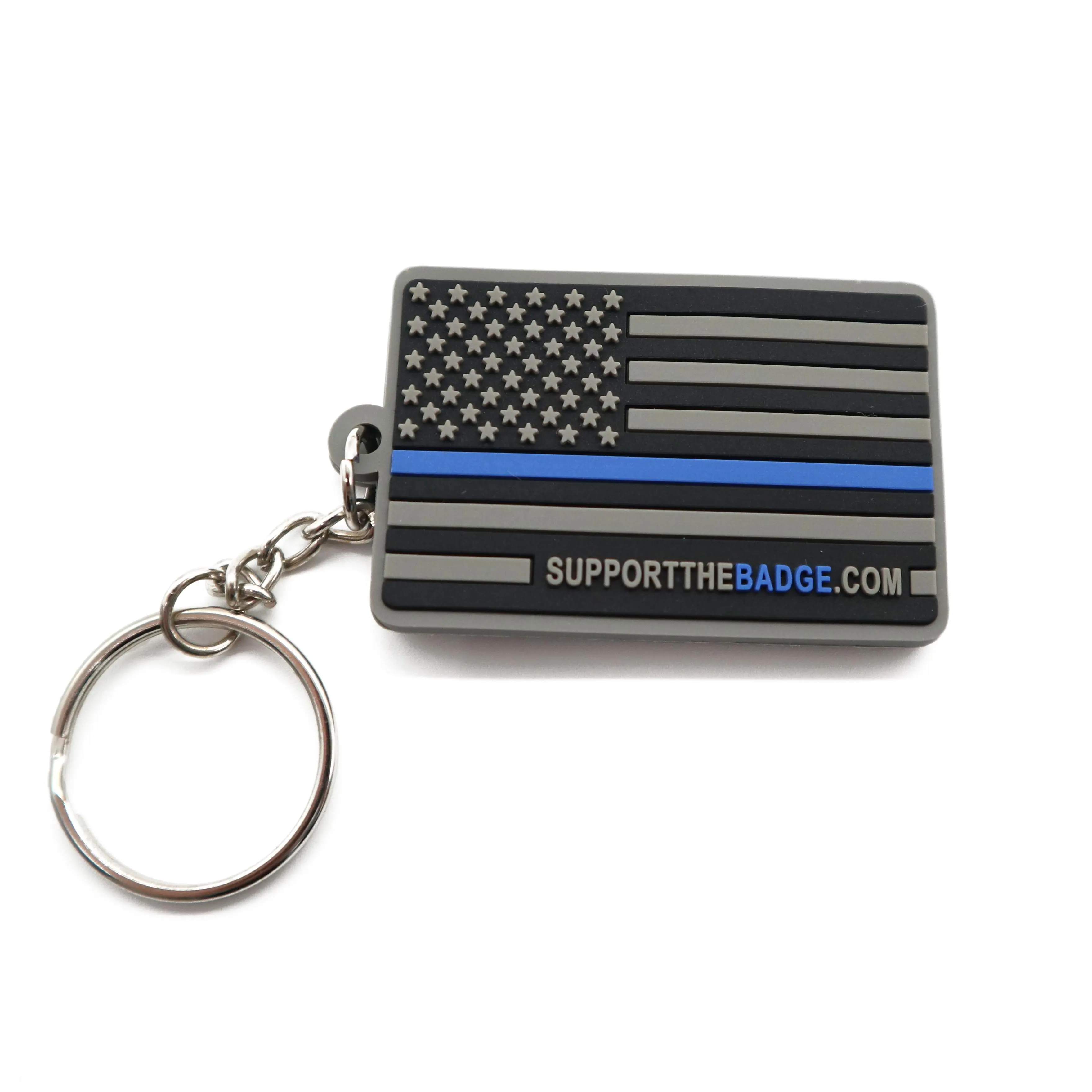 Stampo gratuito sottile linea blu US America Usa Flag Patch Patch in Pvc personalizzato in gomma morbida 3D con campione gratuito