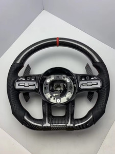 Volant sport personnalisé en cuir et fibre de carbone forgée avec LED pour l'intérieur de voiture, <span class=keywords><strong>Mini</strong></span> R Series R55 R56 <span class=keywords><strong>Cooper</strong></span> S X6 - Product Image 3