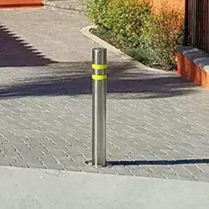 Hors sol Acier inoxydable 304 Sous-sol Plaque d'acier Manuel Rétractable Bollard