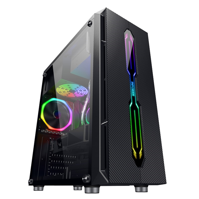 SAMA OEM Gaming PC Case ARGB Strip Front ATX Left Side Full Acrylic Desktop Computer Case