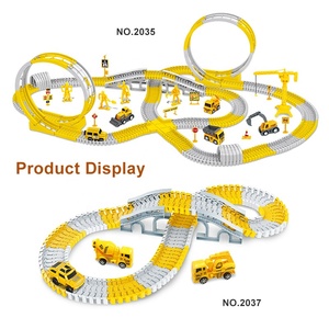 Vente chaude bricolage Flexible piste jeu ensemble 366 pièces en plastique Construction ingénierie électrique pistes de course jouets pour garçons - Product Image 6