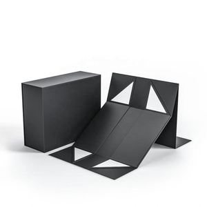 Factory Matte Black <b>Foldable</b> Flat Shipping Magnetic Cardboard <b>Box</b>, Luxury Packaging Gift <b>Box</b> - Product Image 2