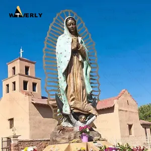 Wholesome Custom Handmade Metal Art Blessed Virgin Mary Garden Statue Sculpture Bronze Brass Our Lady Of Guadalupe Statue