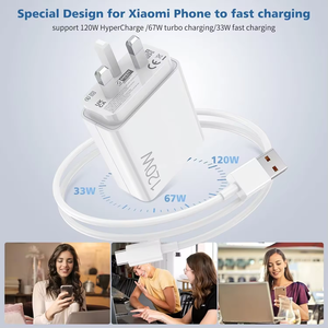 Chargeur Super Rapide 120W Turbo Hyper Charge Adaptateur Prise UK pour <span class=keywords><strong>Xiaomi</strong></span> 15/14/13/11T Ultra Pro Redmi 12C Note 11-14 POCO F6/F7 Pro - Product Image 5