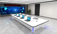 Bureau de réunion multi-personnes personnalisé avec éclairage LED, poste de travail, centre de surveillance, bureau de réunion de luxe réglable