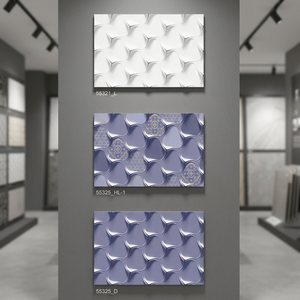 Azulejos de Cerámica Azul de Alta Calidad de 300x450 mm con Diseño 3D de Gota de Agua, Ladrillo Refractario para Paredes Exteriores y de Baño - Product Image 1