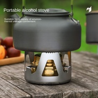 Réchaud à alcool liquide portable ultraléger pour l'extérieur, mini brûleur pour la pêche et la préparation de l'eau chaude (théière)