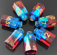 Vente flash - Ensemble de dés DND en résine irisée de luxe, écologique, 7 pièces, dés polyédriques D4 D20 pour les jeux de rôle Dungeons & Dragons, personnalisés