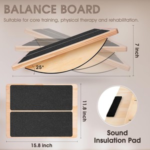 Tabla de estiramiento de madera, pedal inclinado, entrenamiento de yoga, estirador de pantorrillas, estirador de pies ajustable para ejercicio en casa - Product Image 4